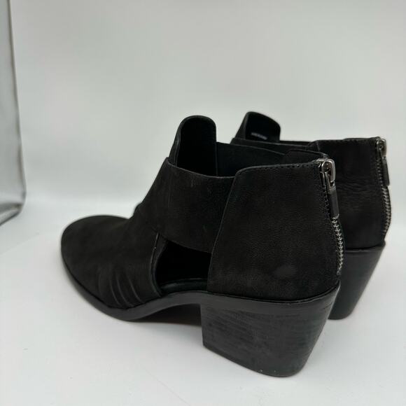 Eileen Fisher Vero Cuoio Alas Black Suede Cut Out Ankle Booties Womens Size 8.5 - Picture 6 of 14